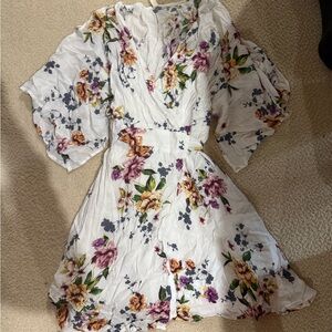 Pinkblush Floral Mini Dress - White, Purple, Yellow